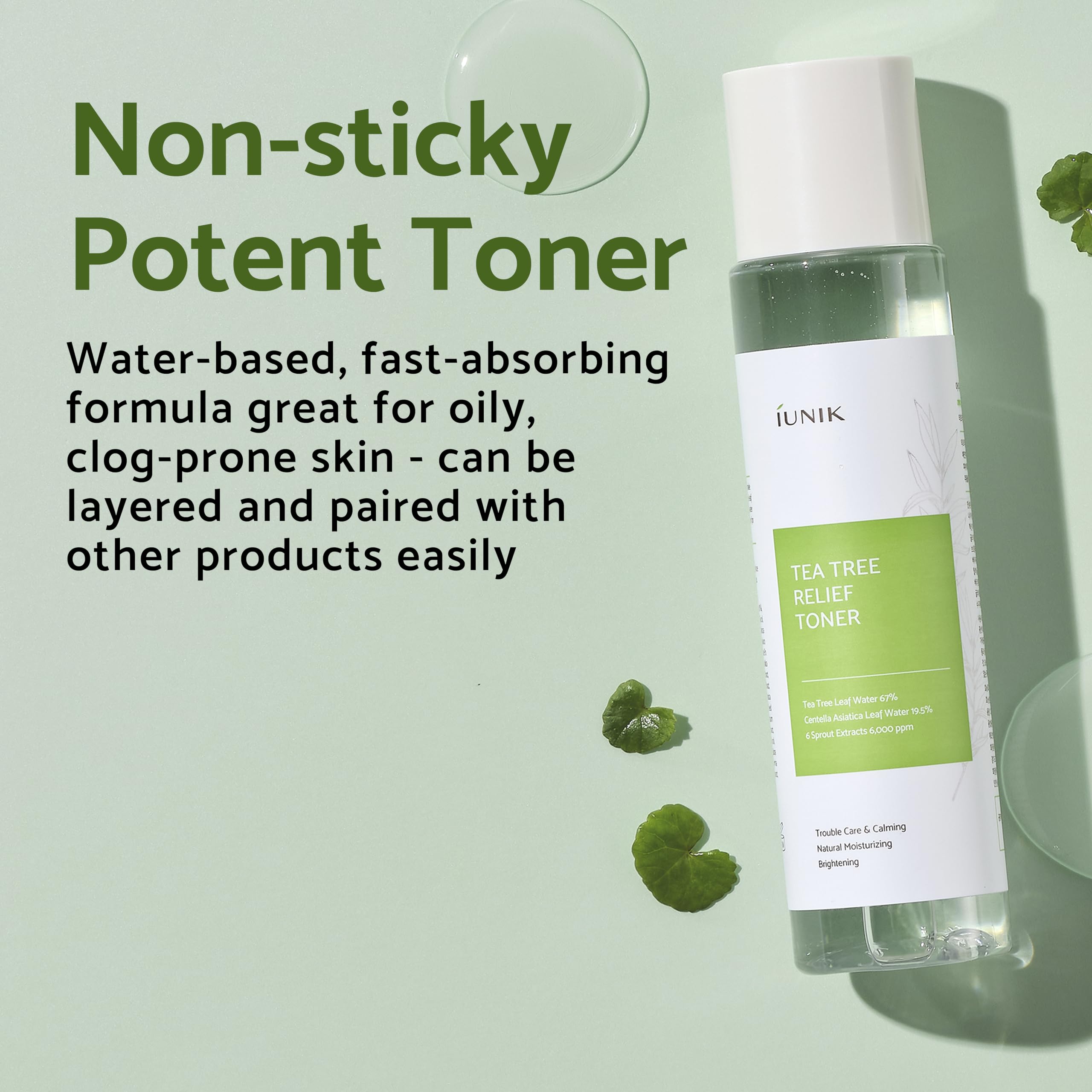 IUNIK Tea Tree Relief Toner packaging ready for daily routine on-the-go.