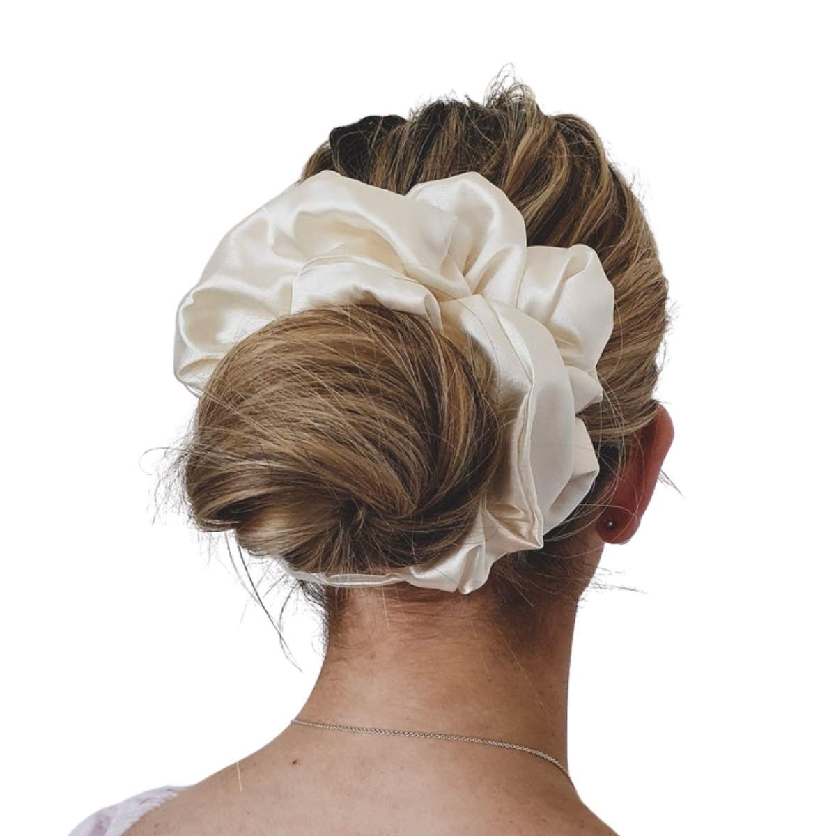 Iuptown Chic bun scrunchie pink ready for messy buns and secure updos
