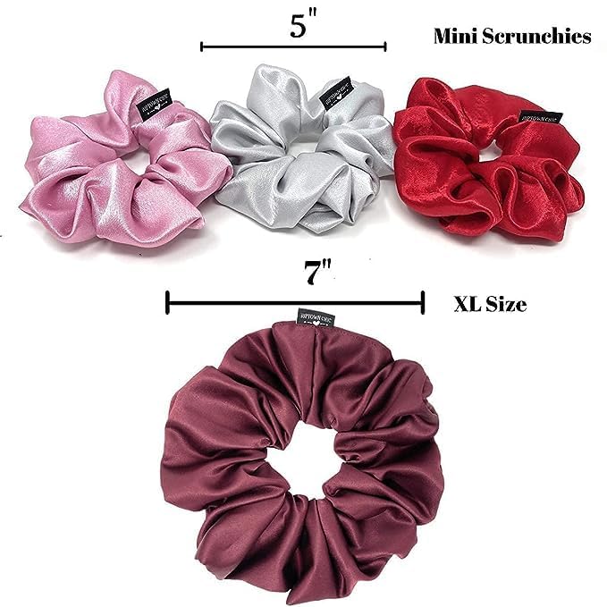 IUPTOWN CHIC satin scrunchie at night for comfortable sleep and reduced frizz.