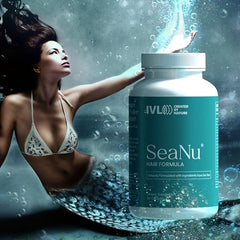 IVL SeaNu Hair bottle with sunlight highlights potential for vibrant hair.