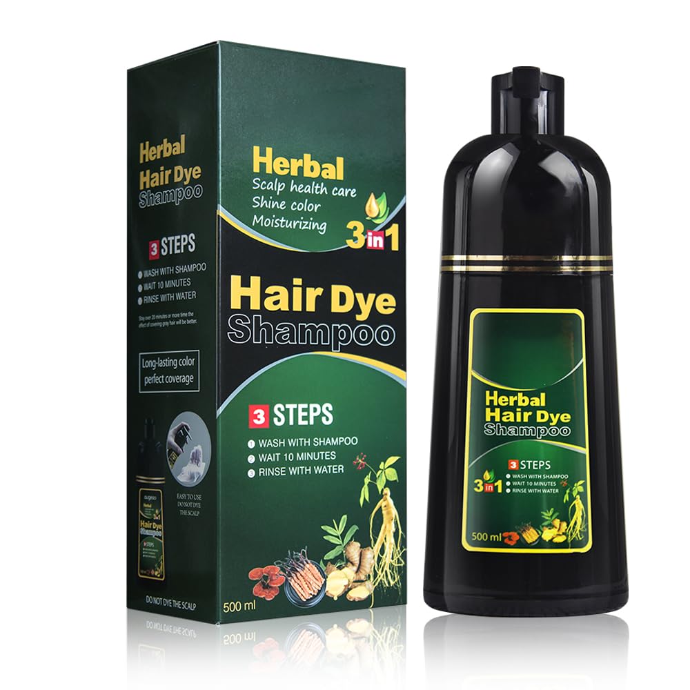 Ivnil Augeo Instant Hair Color Shampoo bottle showing 3-in-1 color, cleanse, and condition benefits