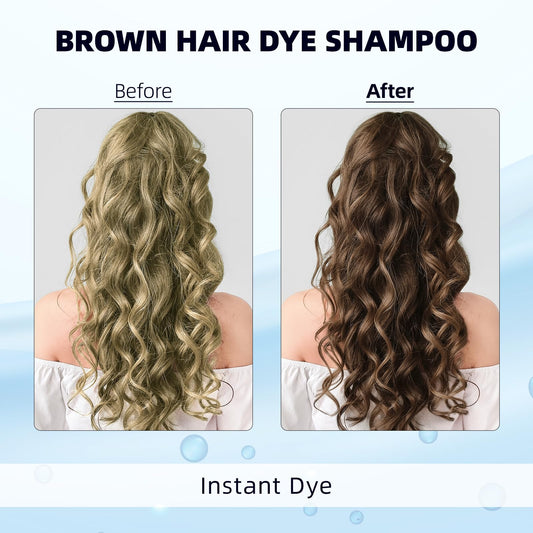 Gloved user applies Ivnil to gray hair for quick coverage.