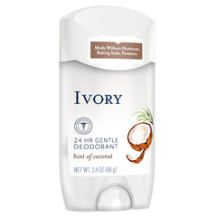 Ivory aluminum-free deodorant stick close-up shows simple, clean design.