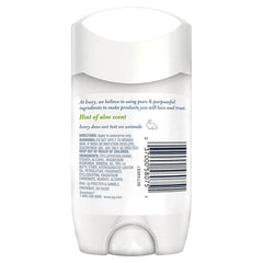 Ivory Deodorant with Aloe application on skin suggests 24-hour odor control