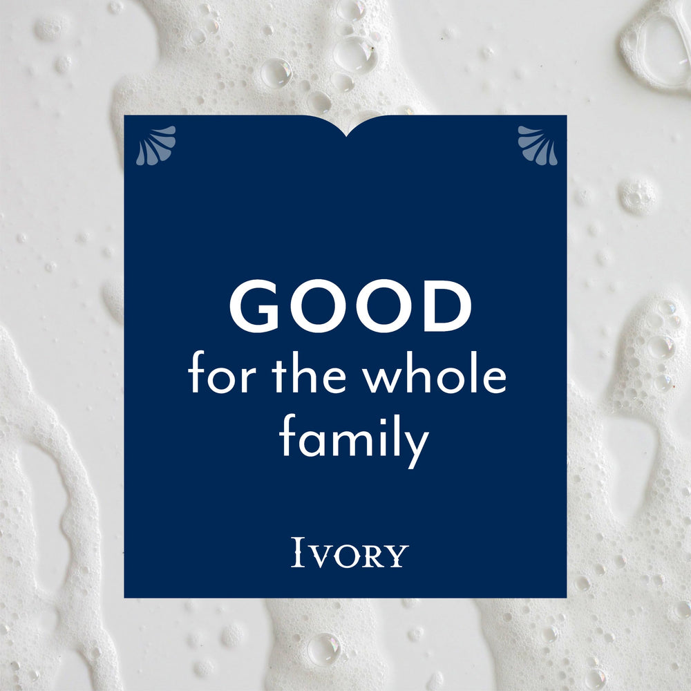 Ivory family bath time scene emphasizes gentle formula for all ages