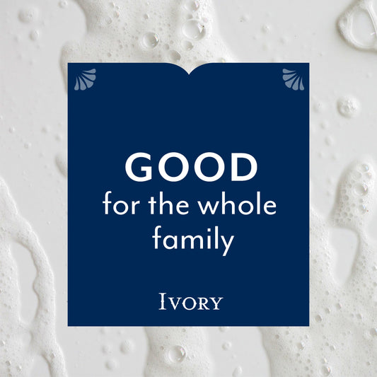 Ivory family bath time scene emphasizes gentle formula for all ages