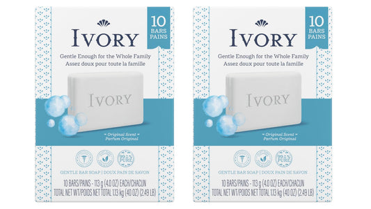 Ivory Original Bar Soap pack shot with 20 bars for a simple family cleansing routine