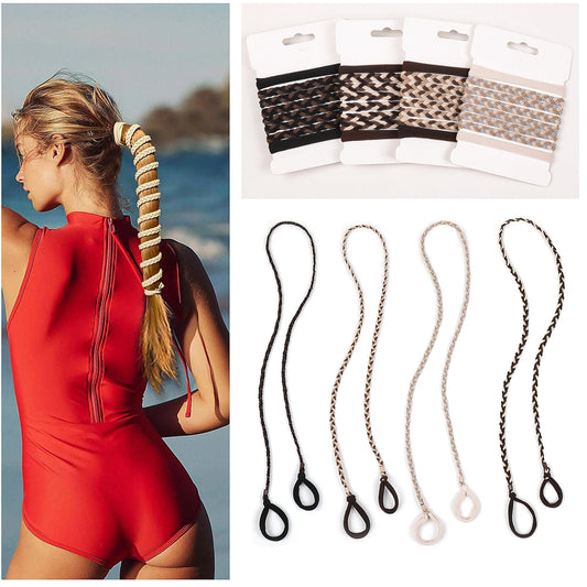 Ivyu sport hair ties braided on model show secure hold during workouts.