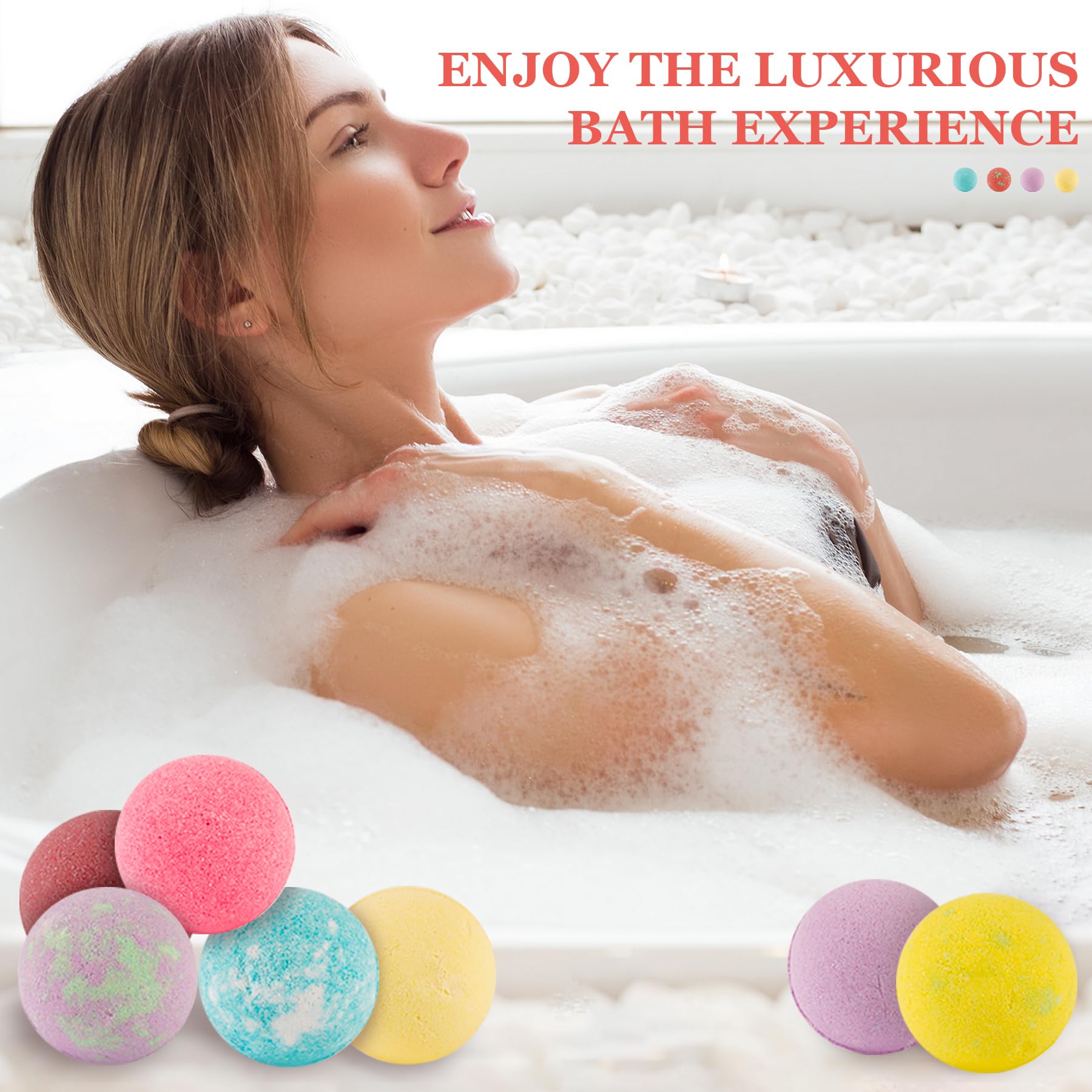 IvyWorkshop rose-scented bath bomb with fragrance label for quick selection.