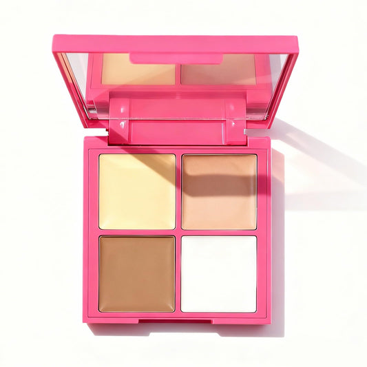 IWAWA Concealer Full Coverage palette front view with four shades for precise color correction
