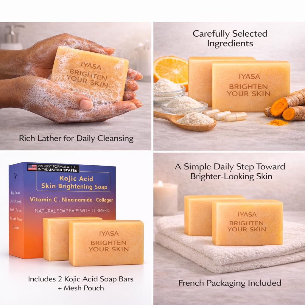 IYASA Kojic Acid Soap vitamin-c-niacinamide boosts daily brightening for the body.
