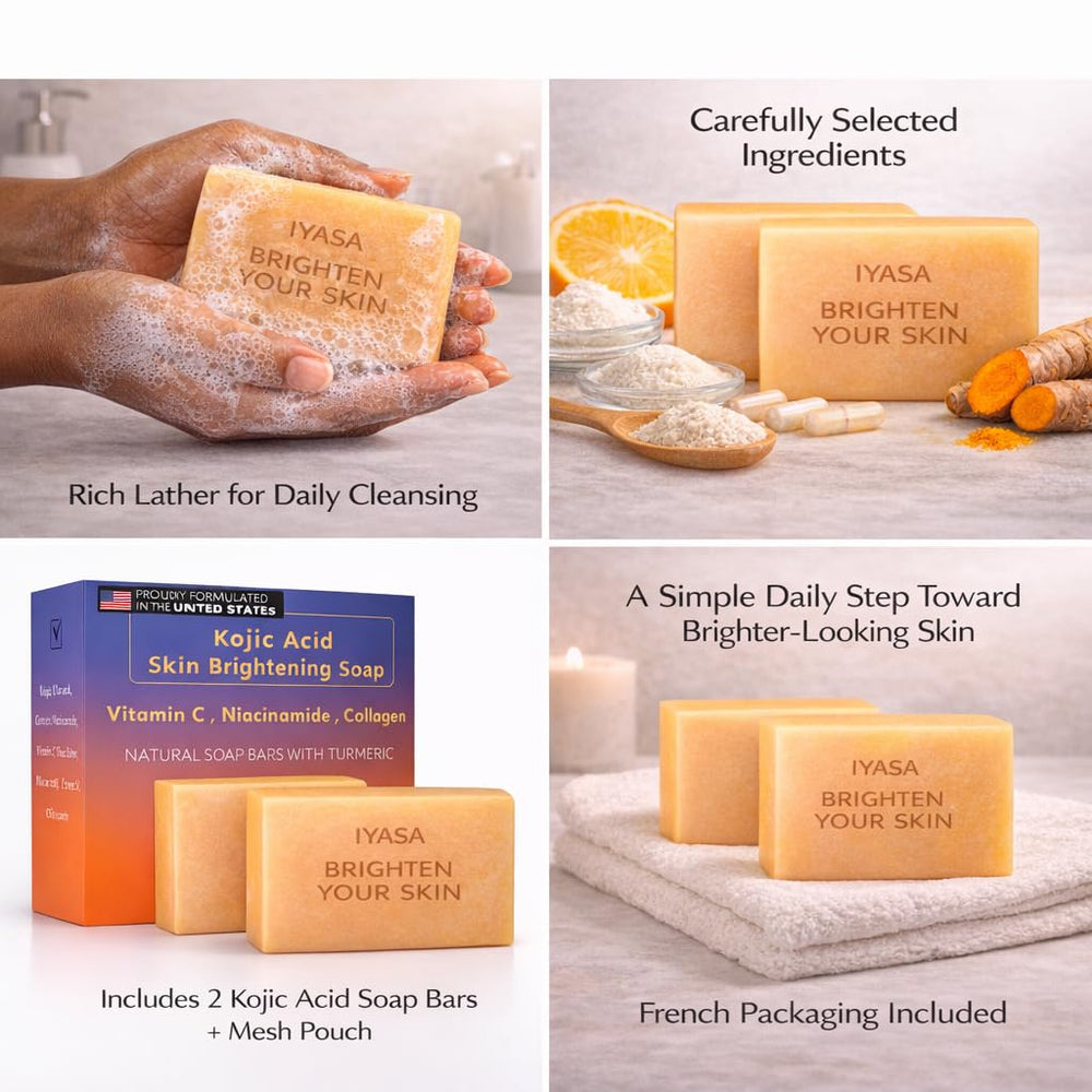 IYASA Kojic Acid Soap vitamin-c-niacinamide boosts daily brightening for the body.
