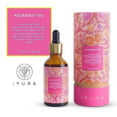 iYURA Kesaradi saffron oil application demonstrates fast absorption with no greasy residue