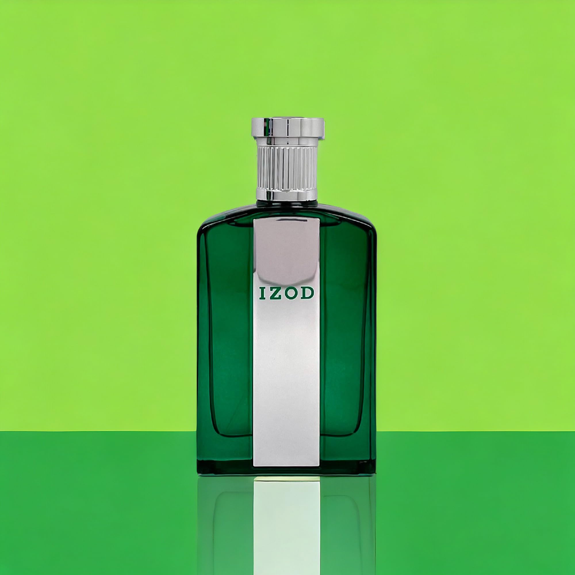 Izod Legacy Green bottle silver cap conveys refined, masculine style