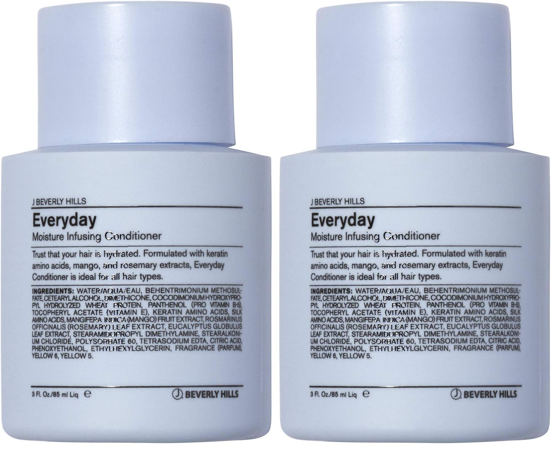 J Beverly Hills Blue Everyday Moisturizing Conditioner bottle front promoting keratin hydration
