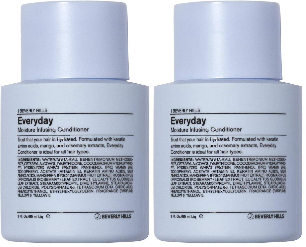 J Beverly Hills Blue Everyday Moisturizing Conditioner bottle front promoting keratin hydration