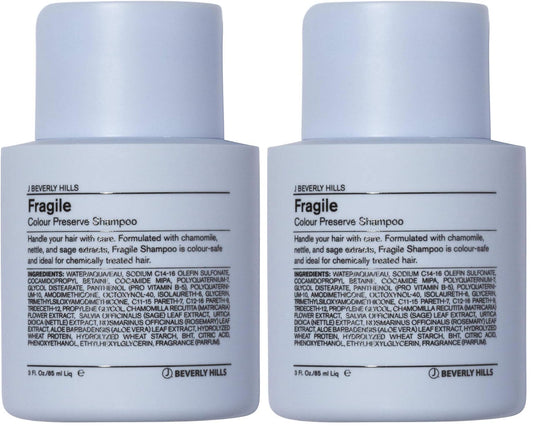 J Beverly Hills Blue Fragile shampoo bottle front showing color-safe formula.