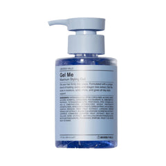 J Beverly Hills Blue Gel Me bottle pour for firm hold.