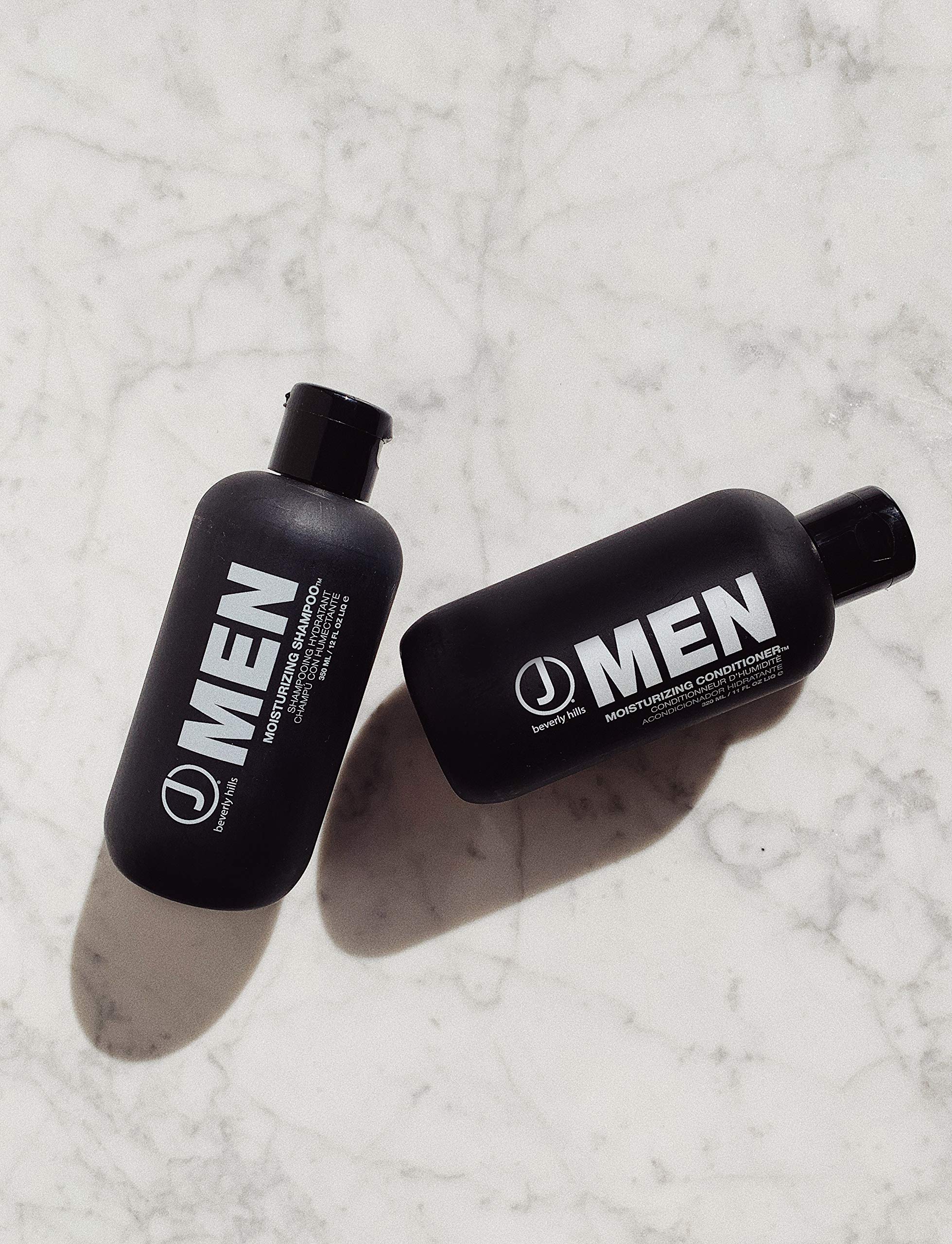 J Beverly Hills Men Moisturizing Conditioner rich-cream texture improves detangling and shine