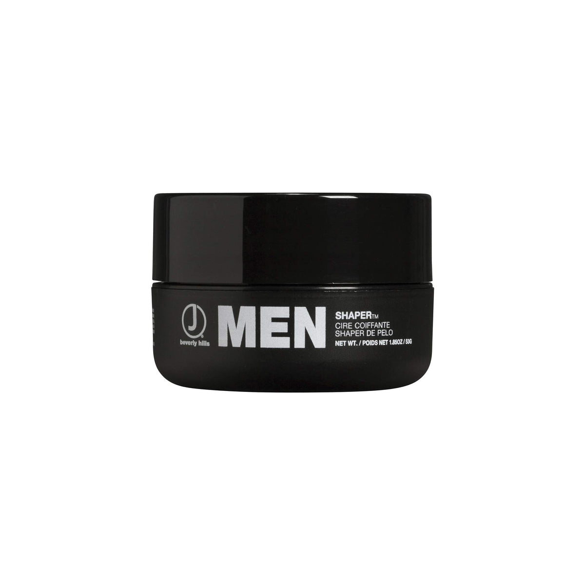J Beverly Hills Men's Shaper Cream bottle emphasizing conditioning and styling versatility.
