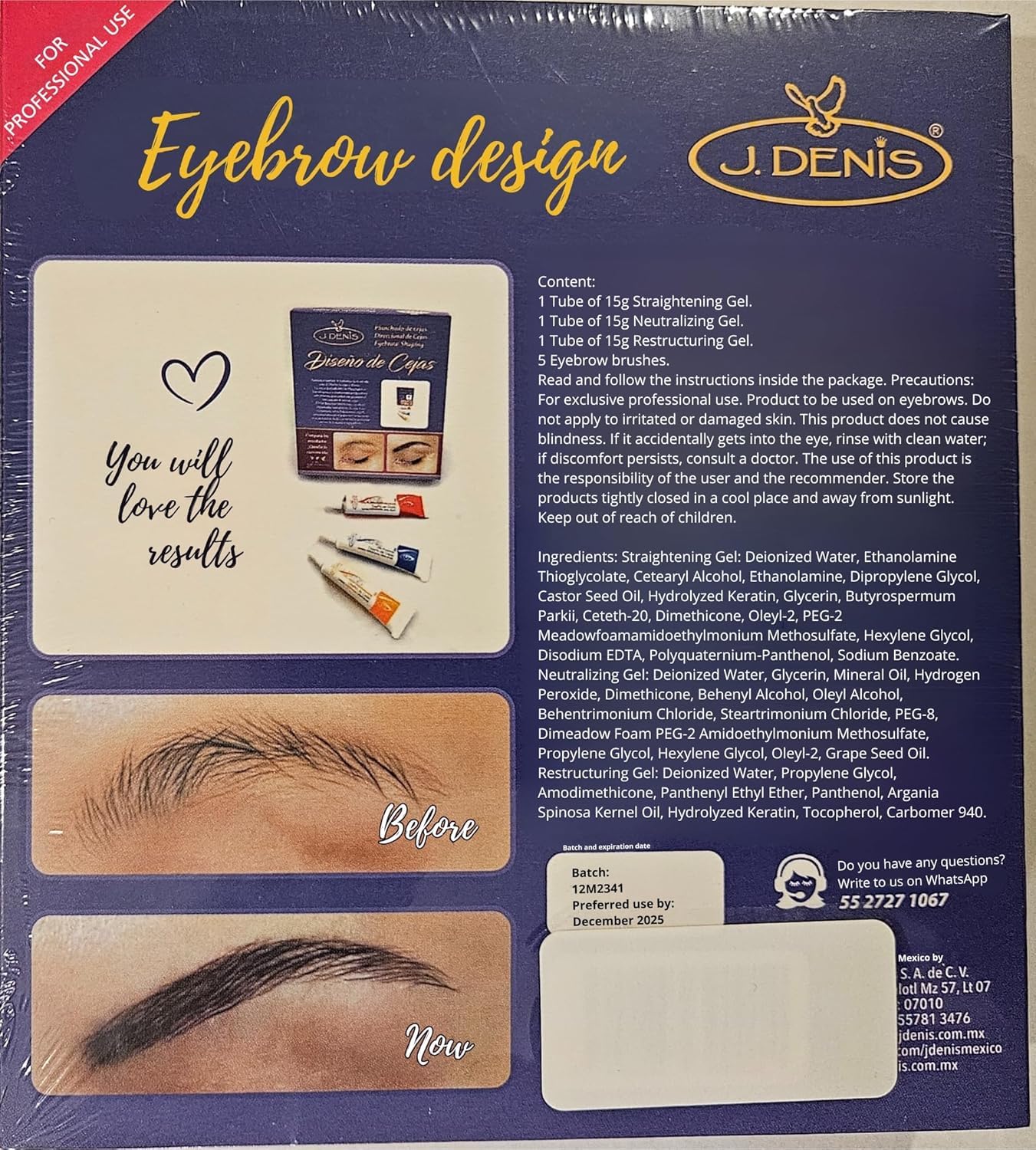 J. Denis lamination cream tube ready for smooth, long-lasting brow definition