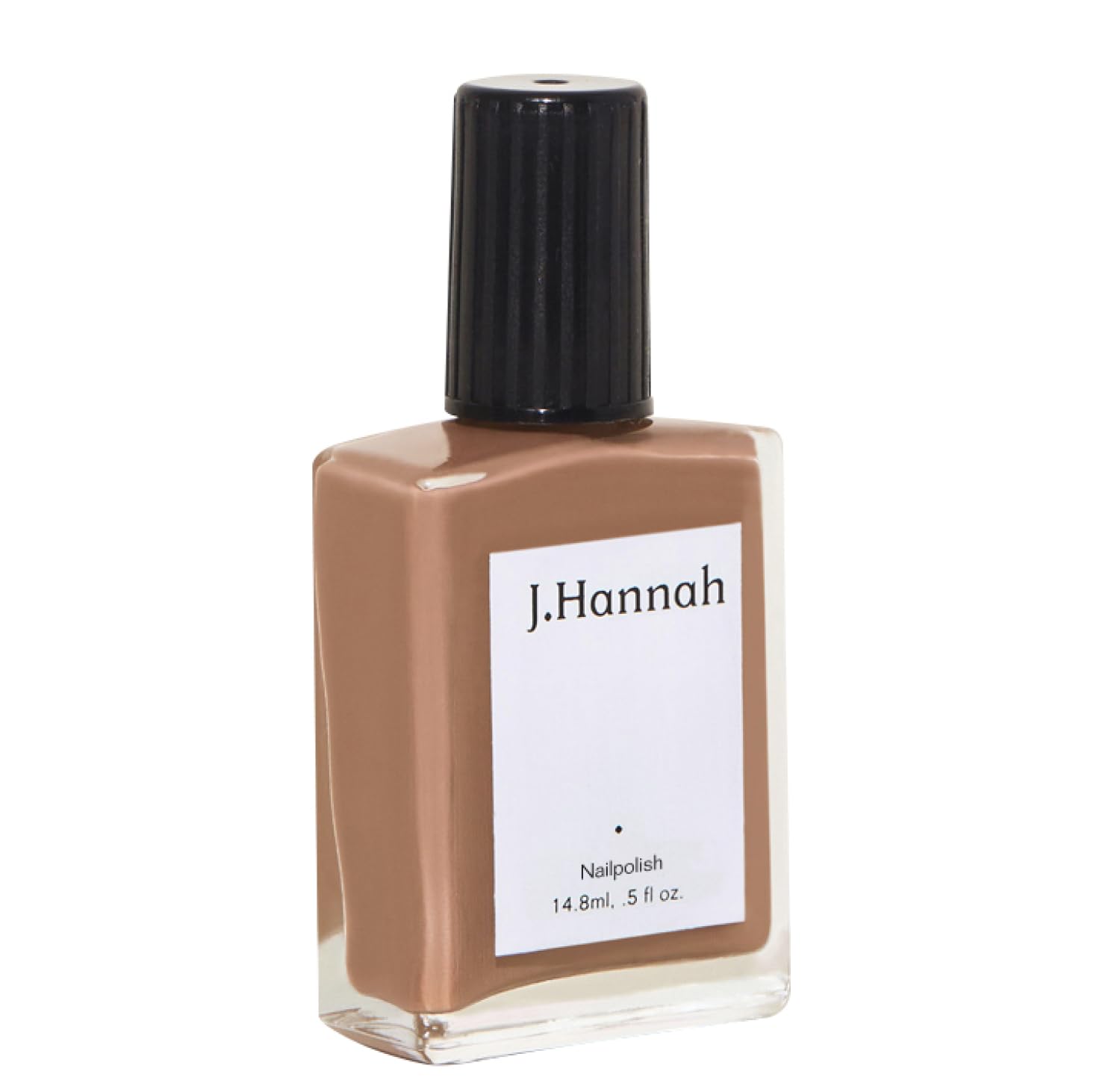 J. Hannah Hepworth bottle closeup showing earthy wood tone and vegan polish