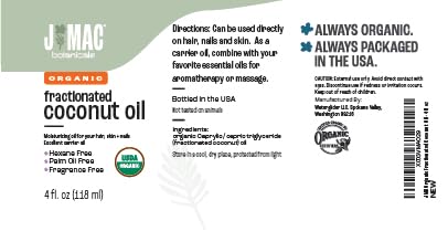 J MAC BOTANICALS sustainable packaging; bottled in an organic facility.