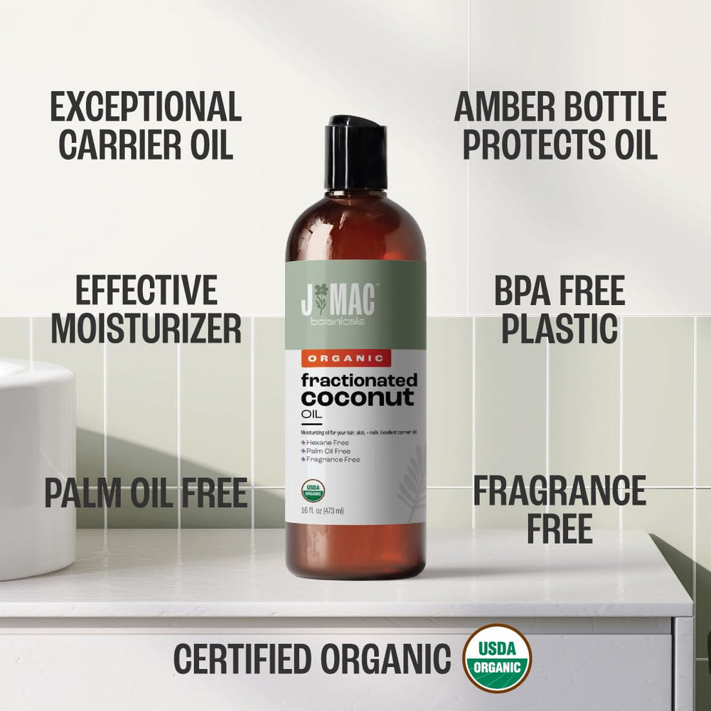J MAC Botanicals skin hydration boost with lightweight fractionated coconut oil.