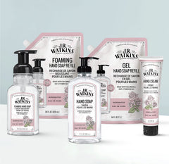 Pouring refill into a bottle to refresh foam and scent.