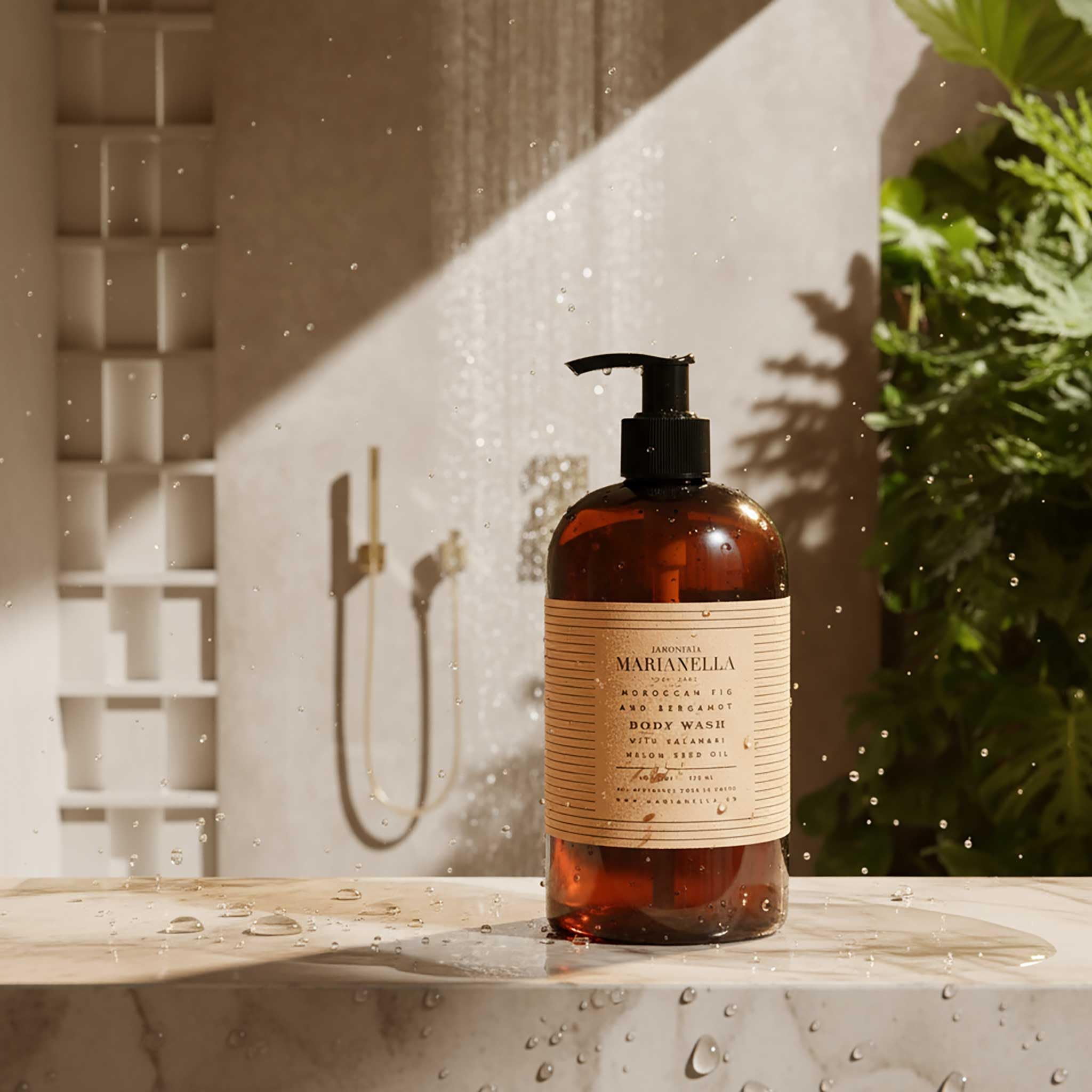 Jaboneria Marianella Hawaiian Black Lava Body Wash scent cedar saffron for calming aromatics.