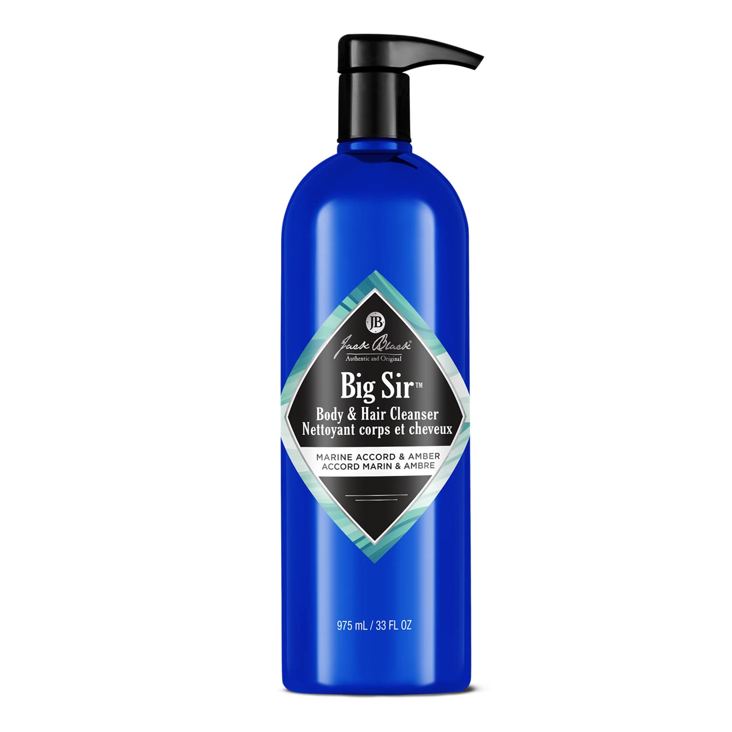 Jack Black Big Sir bottle front—rugged design and dual-action cleanse for body and hair.