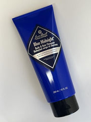 Jack Black Blue Midnight lather demonstrates rich cleansing for skin and hair.