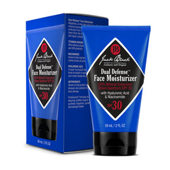 Close up of Jack Black Dual Defense SPF 30 on skin with a transparent finish