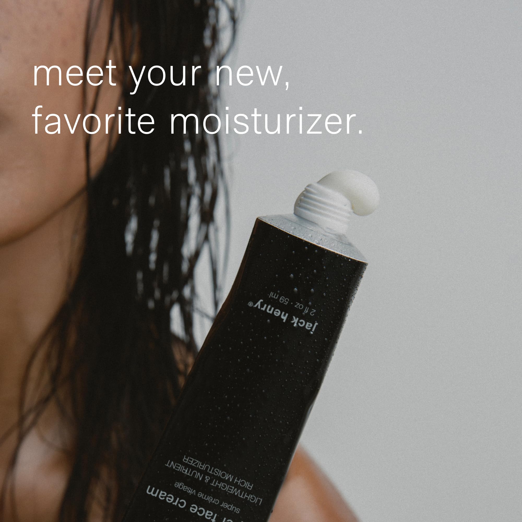 Jack Henry Super Face Cream application scene suggests refreshed skin after use.