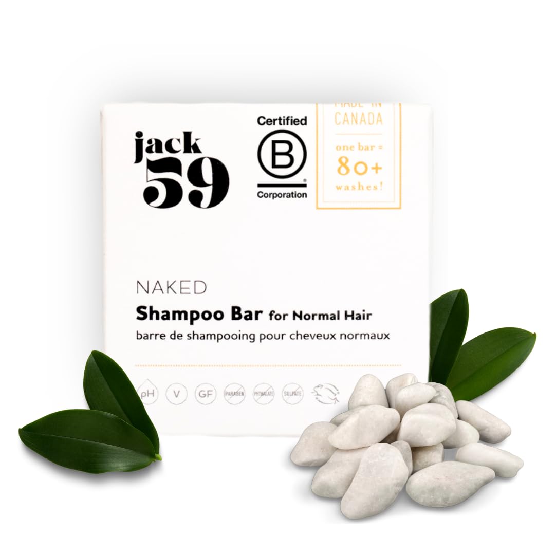 Jack59 all natural shampoo bar for normal hair, fragrance-free and gentle cleansing.