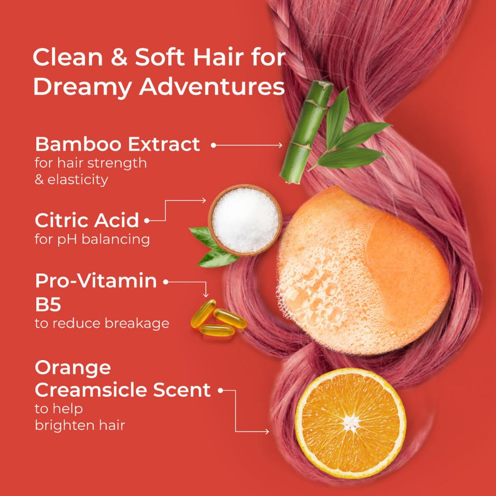 Jack59 Dreams Orange Creamsicle bar conditioner nourishes and smooths fine kid hair.