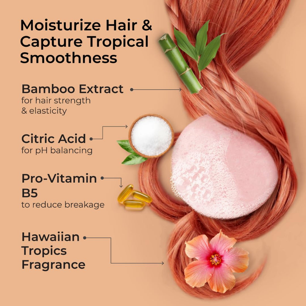 Jack59 Island Tropics conditioner bar closeup showing nourishing formula.
