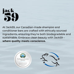 Jack59 Vitality shower shelf display with bar shampoo and conditioner in use