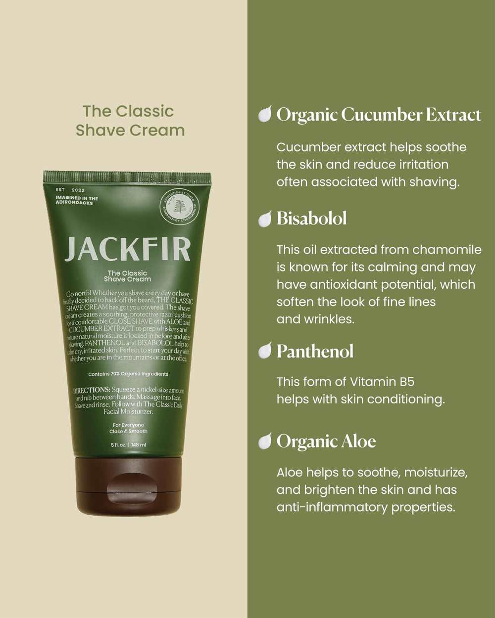 Jackfir Classic Shave Cream lather closeup demonstrates rich, moisturizing foam.