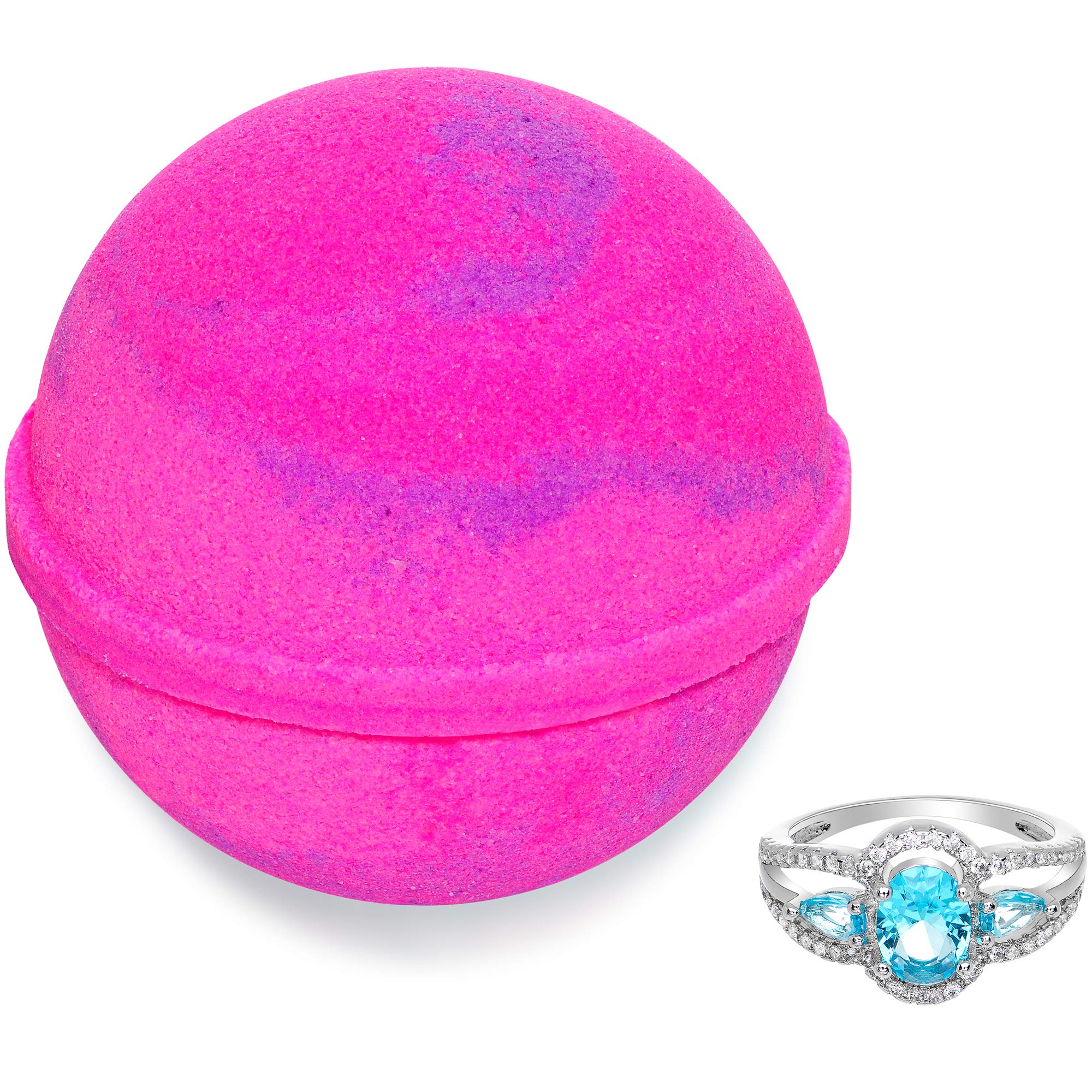 Jackpot Candles Love Potion bath bomb reveals ring size 9 during use.