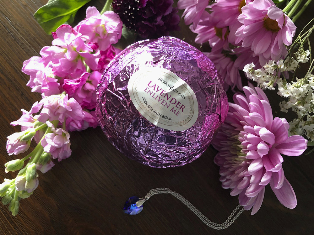 Jackpot Candles Made in USA lavender bath bomb shows craftsmanship