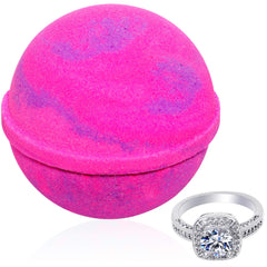 Jackpot Candles Ring Inside Bath Bomb, surprise jewelry adds excitement to bath time.