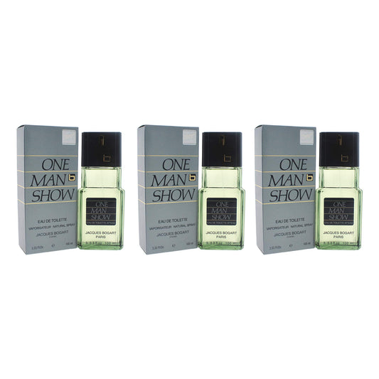 Jacques Bogart One Man Show pack of 3 EDT bottles for men, ideal for daily wear.