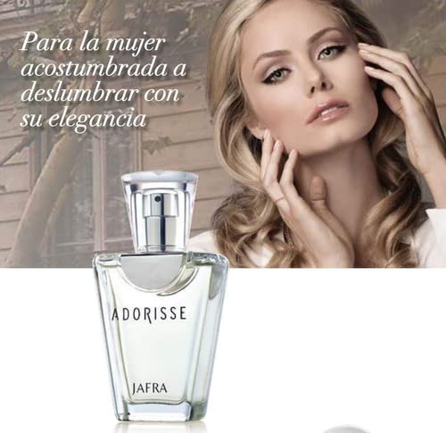 Close-up of Jafra Adorisse cap showing premium bottle details.