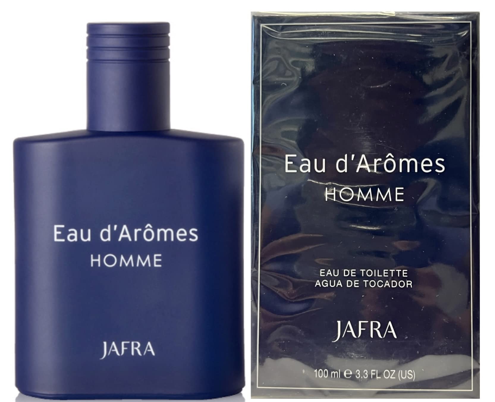 JAFRA Eau d'Arômes Homme bottle front showing sleek design for everyday confidence.