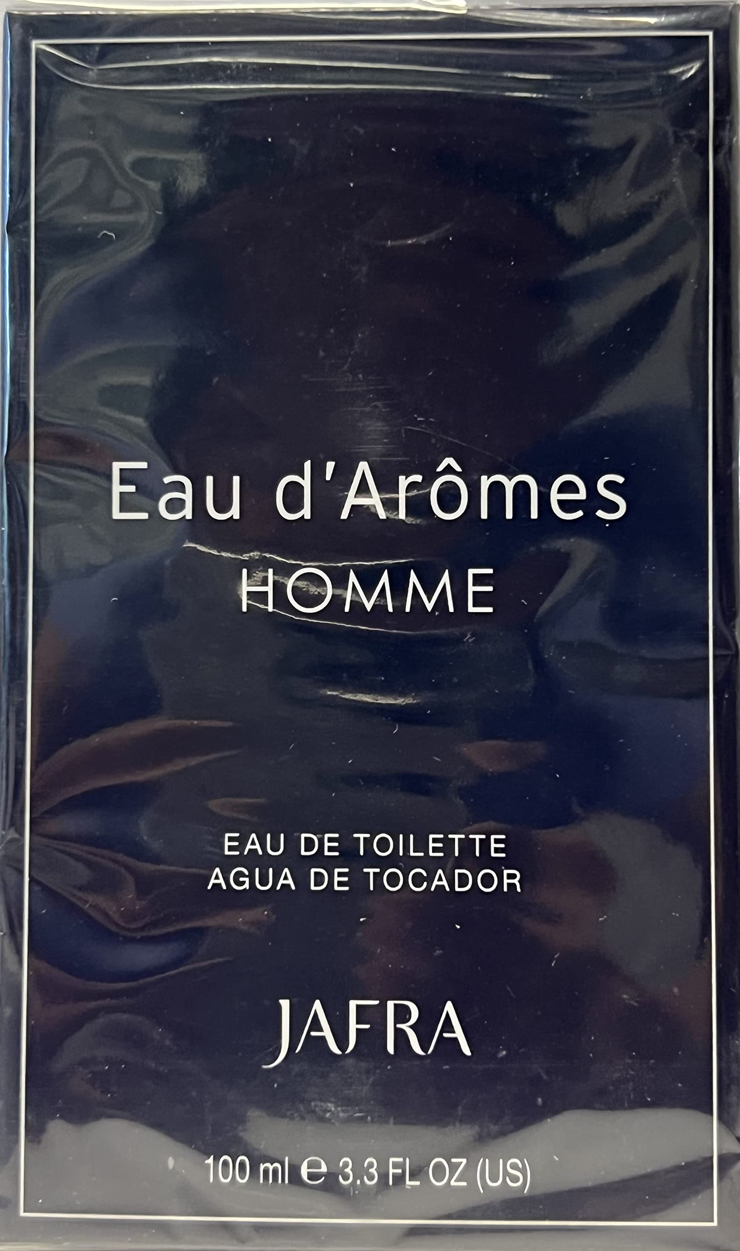 JAFRA Eau d'Arômes Homme packaging box conveys premium fragrance experience.