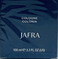 JAFRA JF9 Blue Cologne on display suggests versatile day-to-night wear.