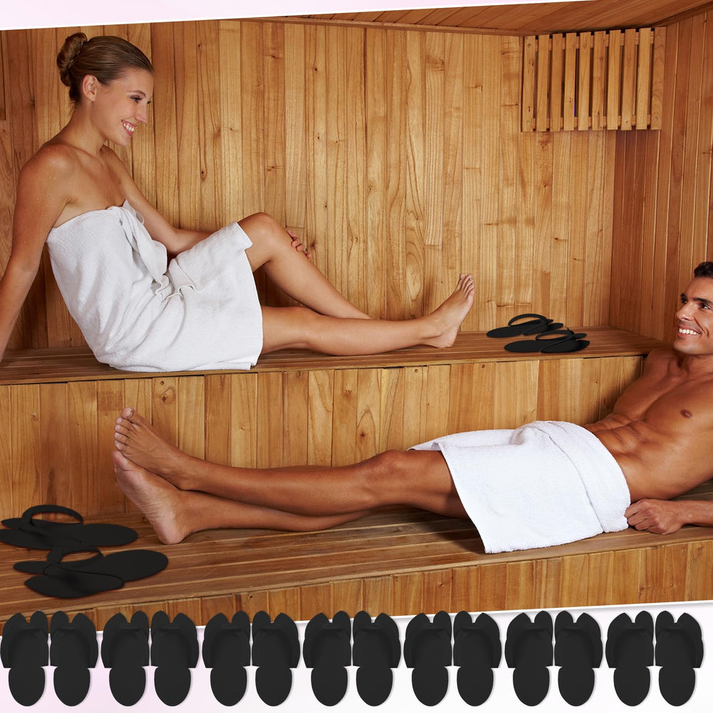 JaGely black disposable slippers suit guest showers and nail studios.