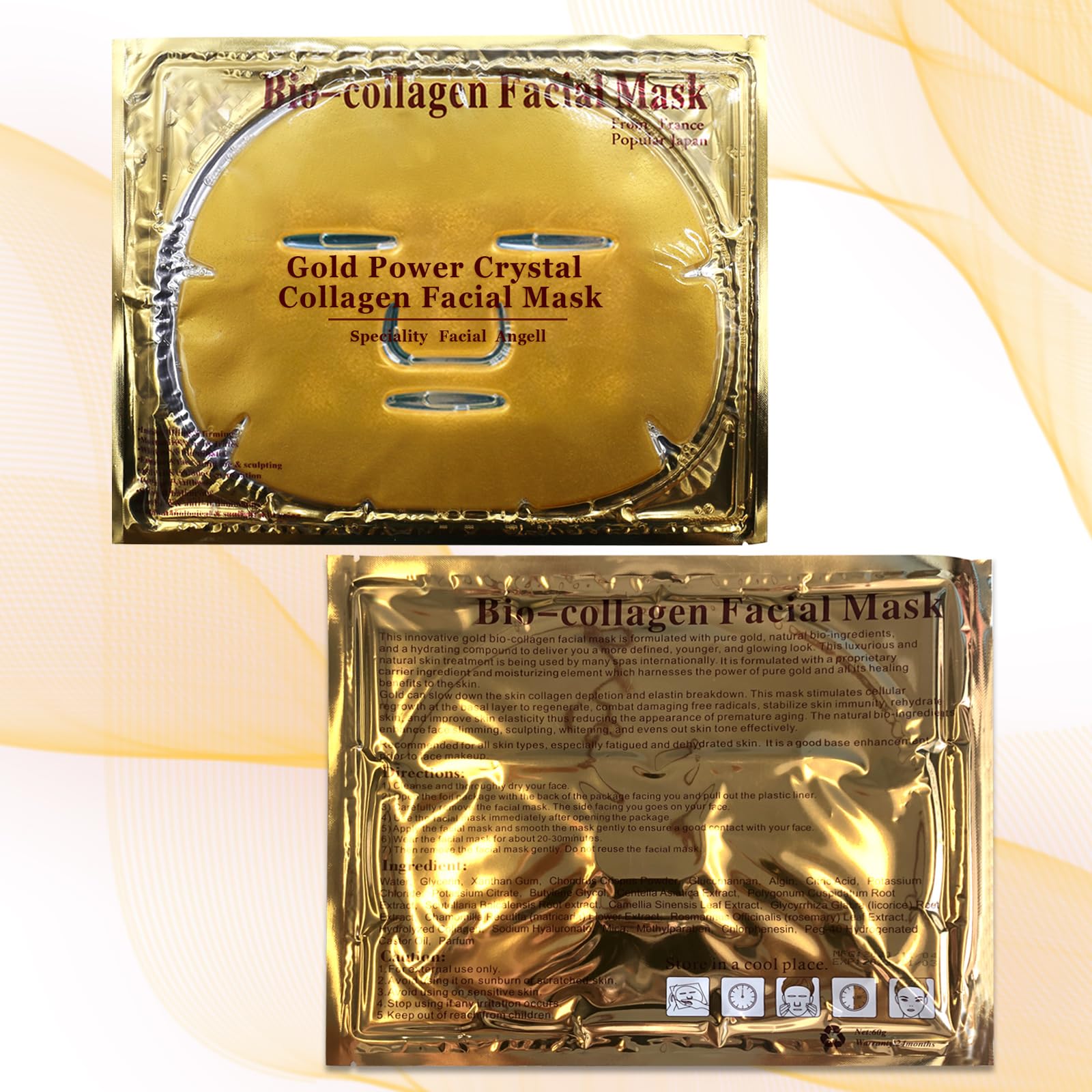 Jakuva gold mask being applied to the face.