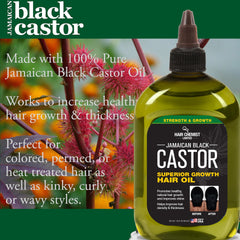 Close-up of Jamaican Black Castor Oil ingredients on the label.